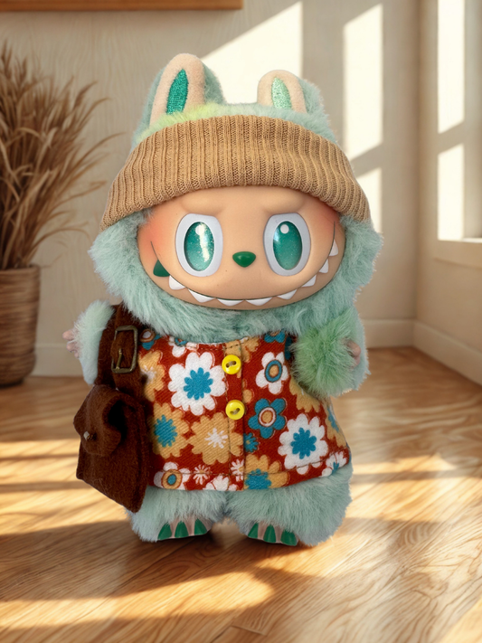 Labubu Clothes - Floral Button-Up & Satchel