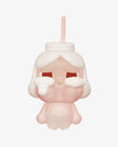 Plush Straw Glass Cup