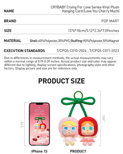 CRYBABY Crying For Love Series-Vinyl Plush Hanging Card (Love You Cherry Much)