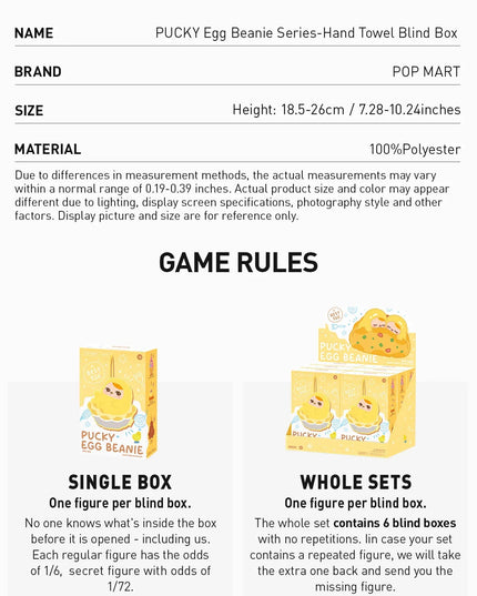 PUCKY - Egg Beanie Series-Hand Towel Blind Box