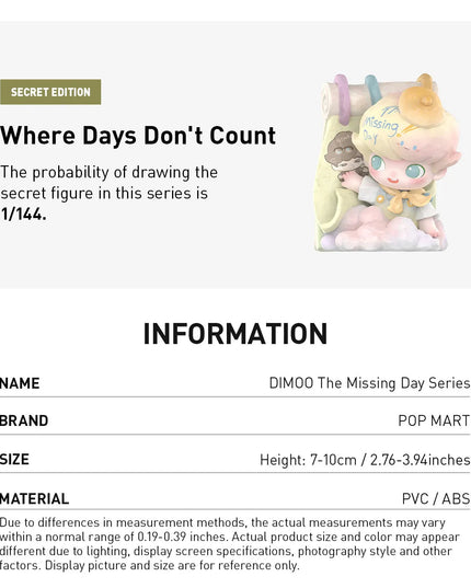 DIMOO - The Missing Day Series Blind Box Figures