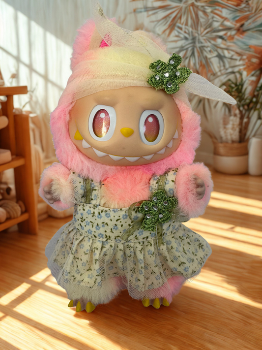 Labubu Clothes - Garden-Party Floral Twirl