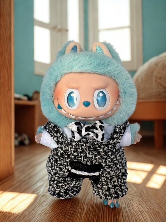 Labubu Clothes - Smart-Casual Bow-Tie Overalls