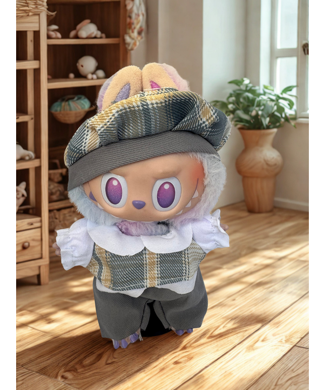 Labubu Clothes - Prep School Plaid