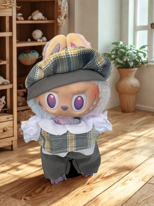 Labubu Clothes - Prep School Plaid