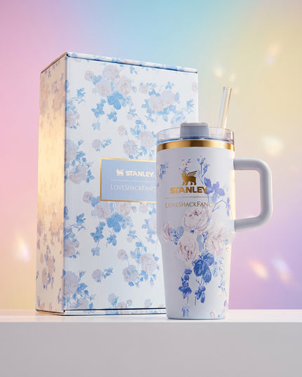 Blue Bloom Floral Tumbler