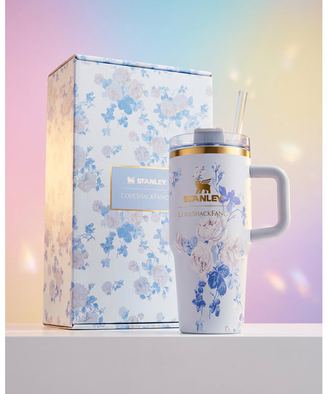 Blue Bloom Floral Tumbler