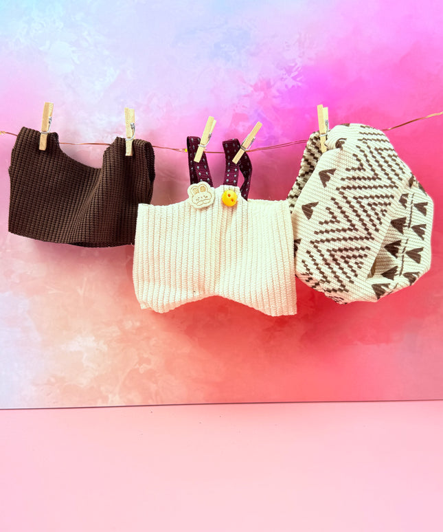 Fair‑Isle Turban & Cream Rib Knit Onesie