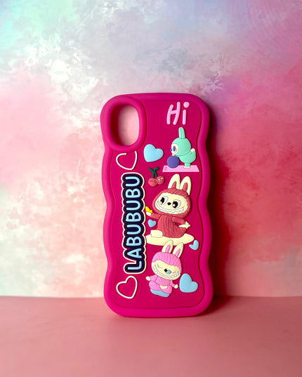 3D Wave Cute Cartoon Silicon Labubu Mobile Phone Cases Samsung