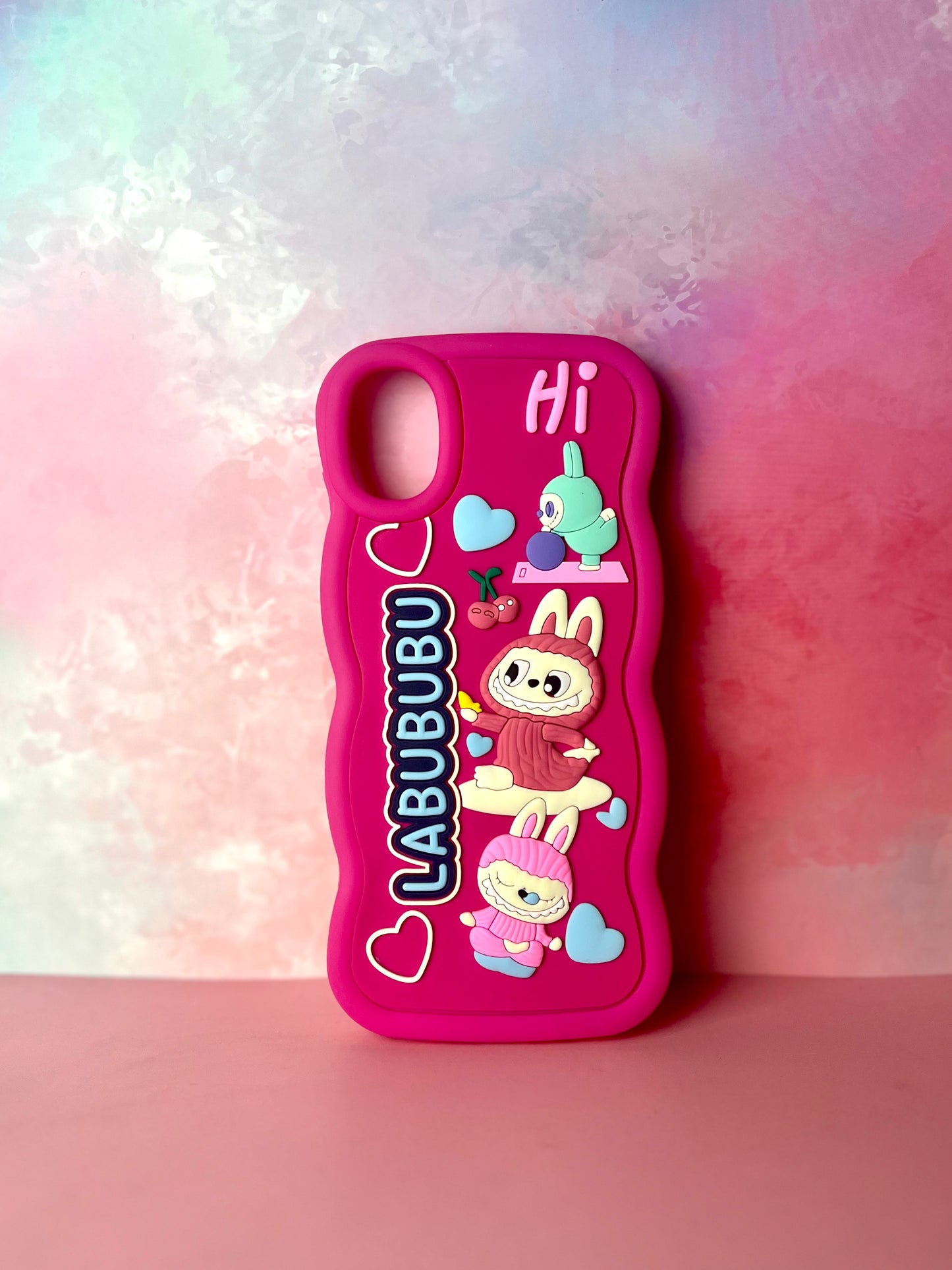 3D Wave Cute Cartoon Silicon Labubu Mobile Phone Cases Samsung