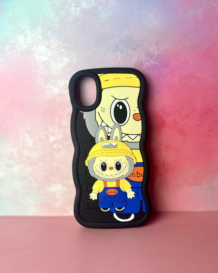 3D Wave Cute Cartoon Silicon Labubu Mobile Phone Cases Samsung