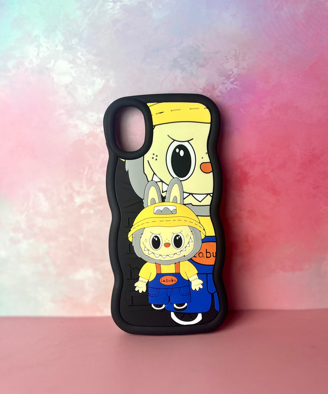 3D Wave Cute Cartoon Silicon Labubu Mobile Phone Cases Samsung