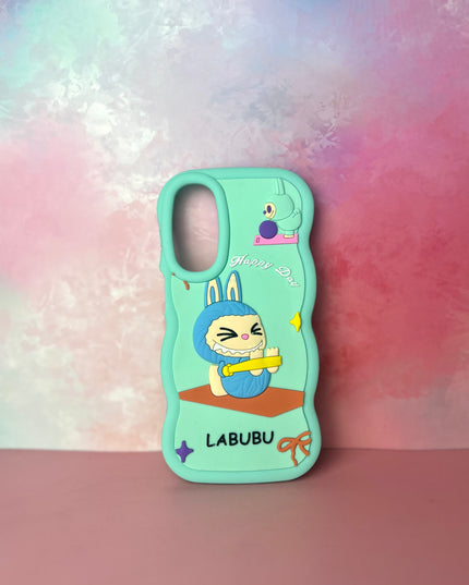 3D Wave Cute Cartoon Silicon Labubu Mobile Phone Cases Samsung