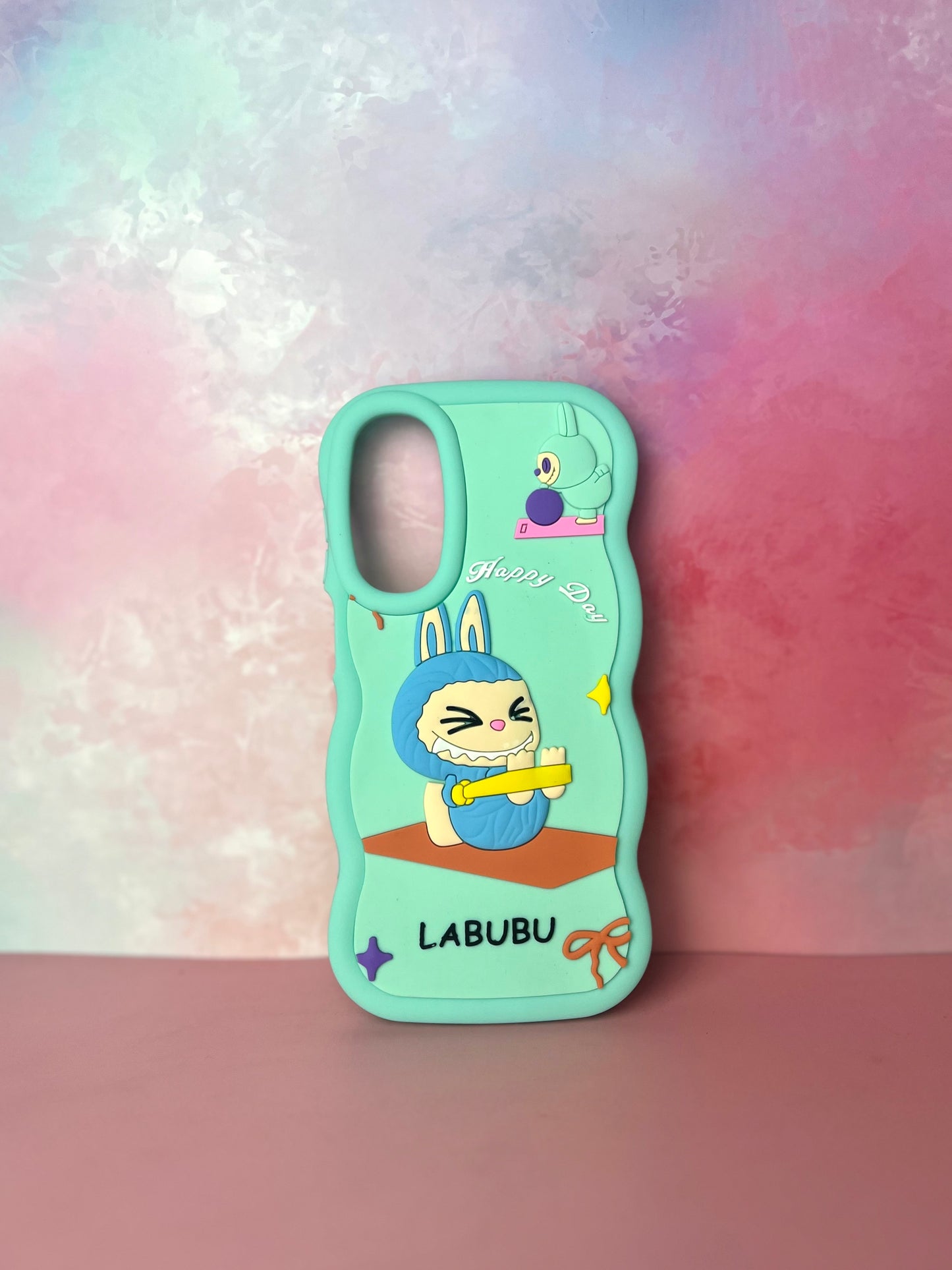 3D Wave Cute Cartoon Silicon Labubu Mobile Phone Cases Samsung