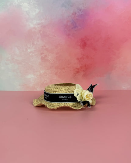 Paris Black-Brimmed Straw Hat