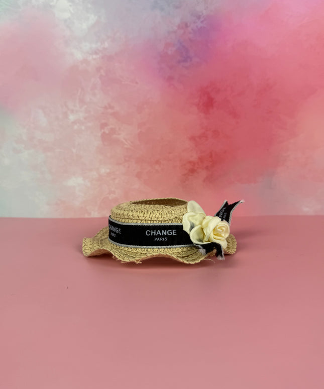 Paris Black-Brimmed Straw Hat