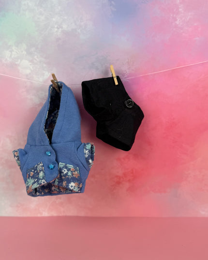 Blue Parka & Florals