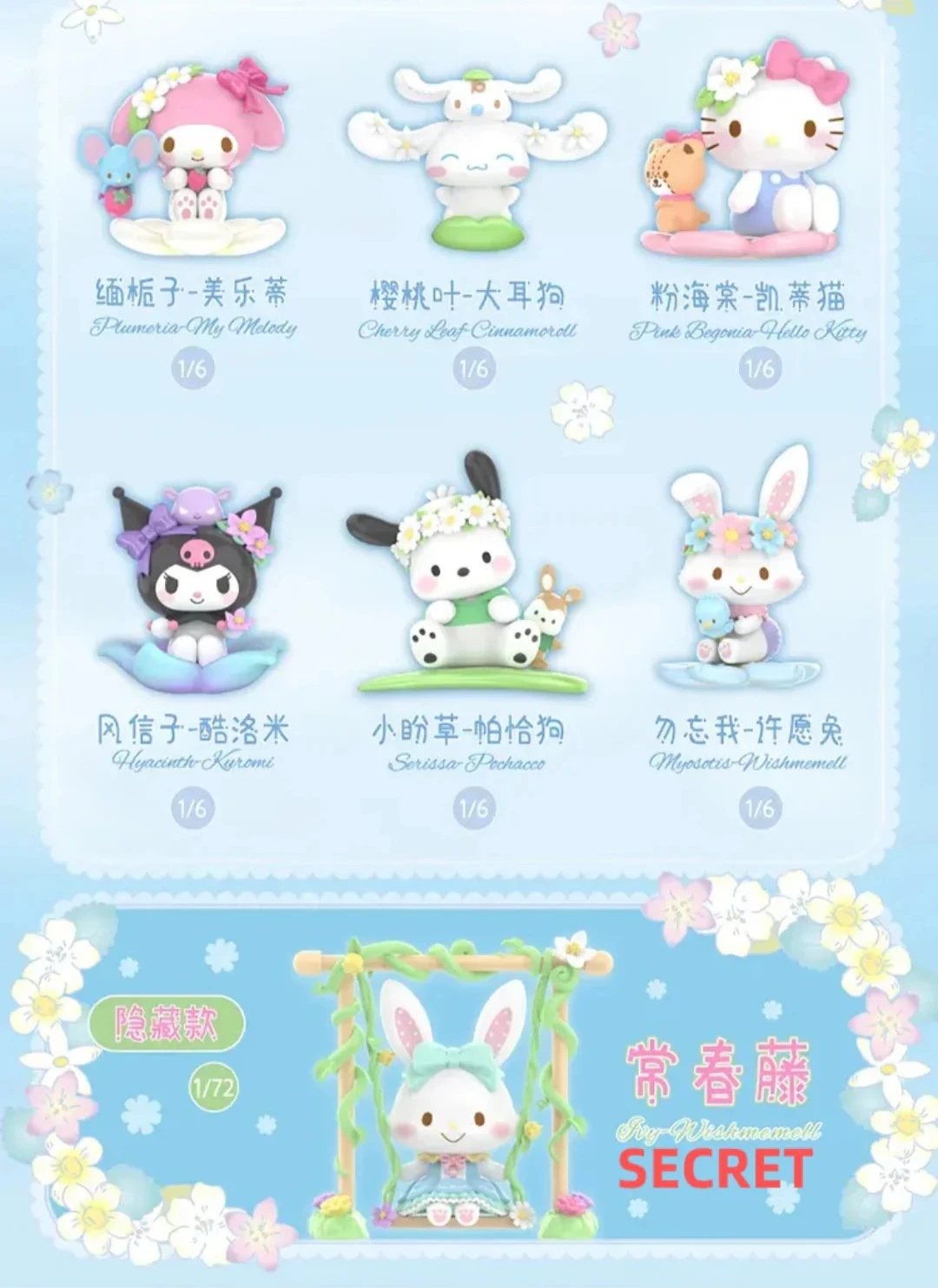 Sanrio Characters Spring Flower Series Figures Blind Box