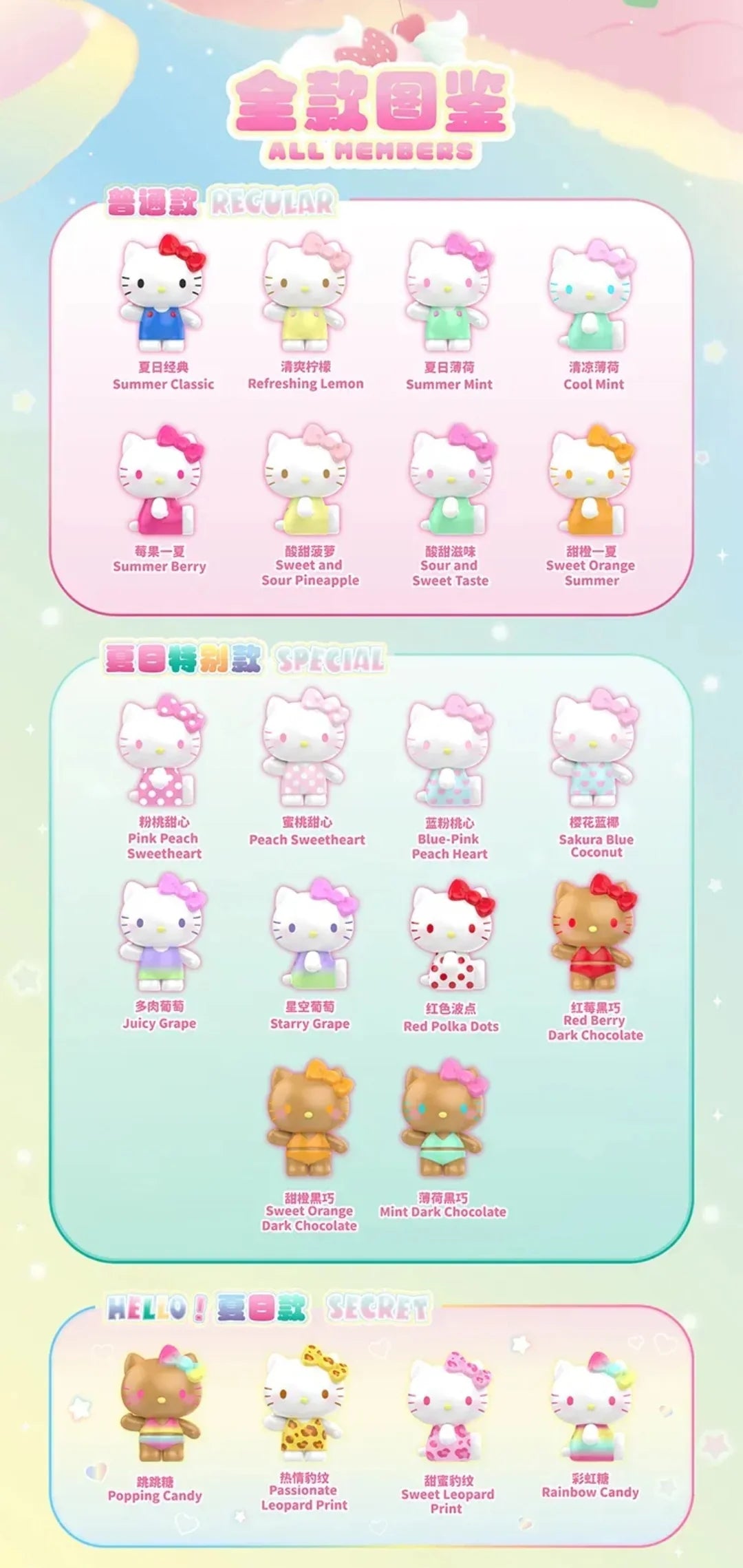 Hello Kitty - Summer Rainbow Candy Mini Figures Blind Bag